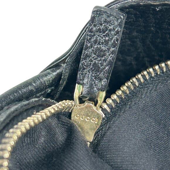 Gucci Black Pebbled Leather 1961 Jackie Top Handle Front G Clasp Front Handbag - Picture 14 of 14